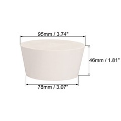 White Tapered Shaped Solid Rubber Stopper for Lab Tube Stopper Size 17