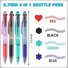 120 Pieces Basic MultiColor Pen in One 4-Color Retractable Ballpoint Pens 0.7…