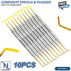 Dental Composite Filling Instruments Spatula & Plugger Titanium Gold Tips