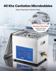 VEVOR Ultrasonic Cleaner 10L-Class Ultrasonic Parts Cleaner 40kHz for Glasses