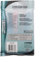 Promarx Fashion Stick Ballpoint Pens, 1.0 mm, Assorted Colored Ink, 10-Count