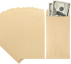 Durable Kraft Money Envelopes 3.5×6.5″ with Self-Adhesive Closure – 100 Count