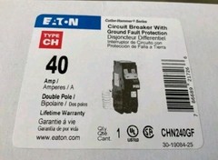 Eaton CHN240GF 40 Amp 2 Pole 240V GFCI Ground Fault Circuit Breaker