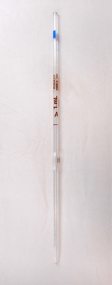 KIMAX Glass Class A 1mL TD Reusable Bulb Volumetric Pipette Pipet 37004-1