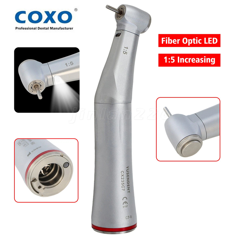COXO Dental Electric Handpiece 1:5 Increase Fiber Optic Contra Angle C7-5