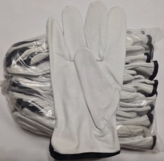 12 Pair Pack, Goat Skin Grain Leather Drivers, work safety (PPE),Size S,ML,XL