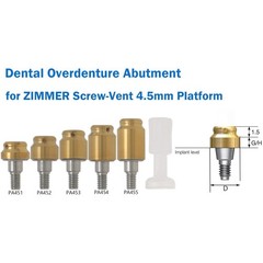 Locator Abutment 1–5mm for Zimmer TSV 3.5/4.5 Compatible MIS Adin Male Caps Tool