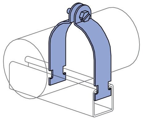 Unistrut P1113-EG, 1″, 600 Lb Rated Steel, Conduit to Strut 2-Piece Clamp, 10 pc