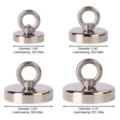 1000LBS Neodymium Fishing Magnets Pulling Force Super Strong Round Rare Earth US