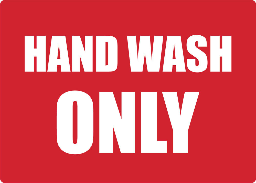 HAND WASH ONLY | Adhesive Vinyl Sign Decal