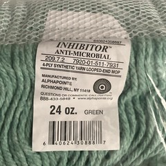 Skilcraft Inhibitor Anti-Microbial Mop Head 4 Ply Synthetic Yarn Looped End Mop