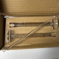 Glass Graduated Cylinder Set w/ Cleaning Brushes 10mL & Small Size Open Box