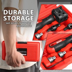 Carbon Steel Brake Line Double Flaring Tool Set w/Handle for 3/16″ & 1/4″ Tube