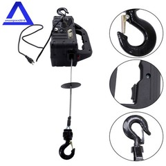 2-in-1 Portable Electric Hoist Power Winch 1100 lbs Wired Remote Control 1500W