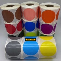 One Roll of 500 3″ Round YELLOW Color coded Inventory Dots Labels Stickers
