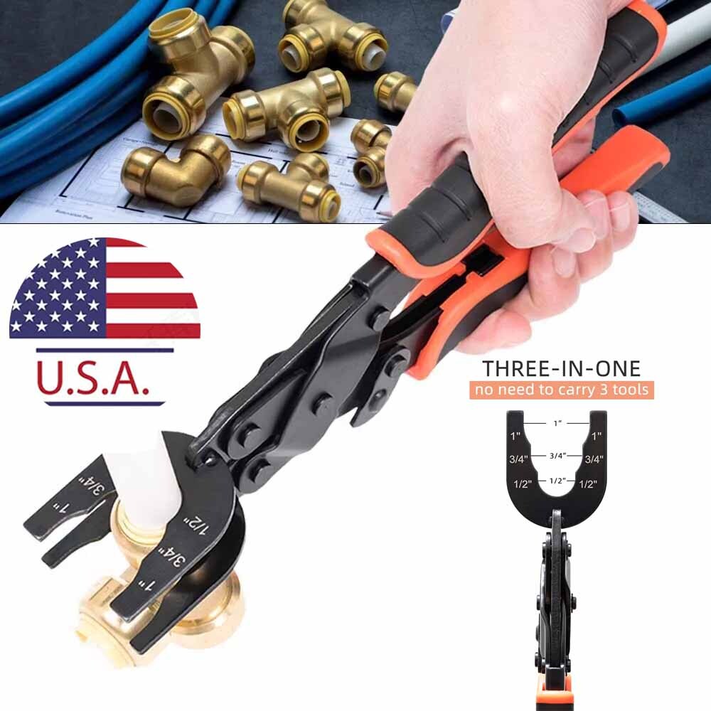 Disconnect Tongs Clamp Removal Tool Push Fittings For 1/2″ 3/4″ 1″ Pipe PEX CPVC