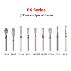 50 pcs Dental Turbine Diamond Burs For High Speed Handpiece Friction Grip Burs