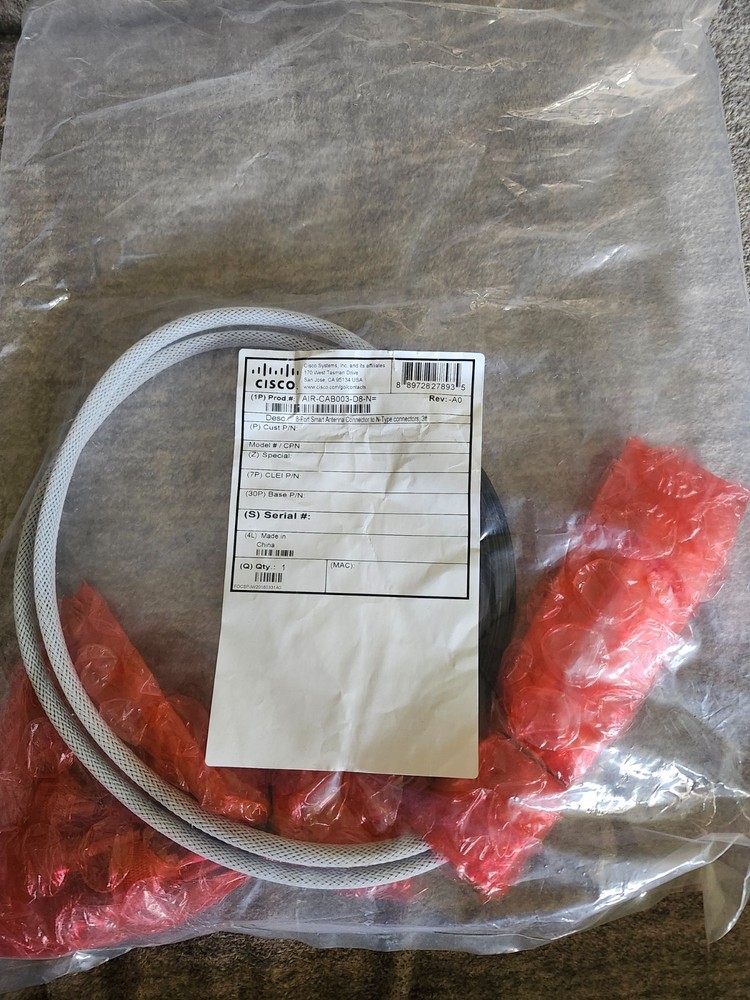 Cisco AIR-CAB003-D8-N= Smart 3FT Antenna Connector to N-Type Connectors 8-Port