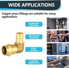 1/2″ Copper Press x 1/2″ PEX Expansion Elbow, Brass Fitting