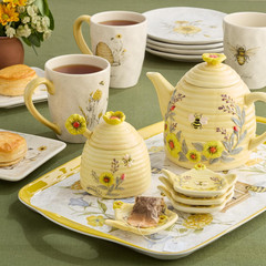 Bee Sweet 3-Piece Melamine Serveware Set – Includes 14.5″ Chip & Dip, 14.5″X5.75