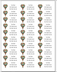 150 Colorful Hot Air Balloon Clouds Mailing Return Address Labels Personalized