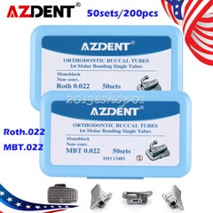 50Sets Dental Orthodontic Sgl Buccal Tubes MBT&ROTH 022 1st Molar Monoblock