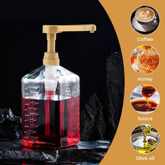 2Pcs 64oz Sauce Pump Dispenser for Syrups & Sauces – Gold & White