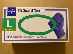 FITGUARD NITRILE GLOVES 300/Box Large Size Brand New Factory Sealed, Powder Free