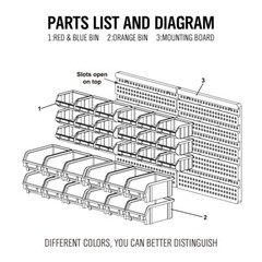 30 Bin Small Parts Organizer Garage Storage Wall Mounted Screws Bolts Nuts