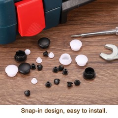 100Pcs 8mm(5/16″) Dia Plastic Screw Hole Plugs Cover for Furniture White