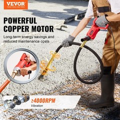 [New]Handheld Concrete Vibrator, 800W Electric Vibrator 13000 VPM, Electric Conc