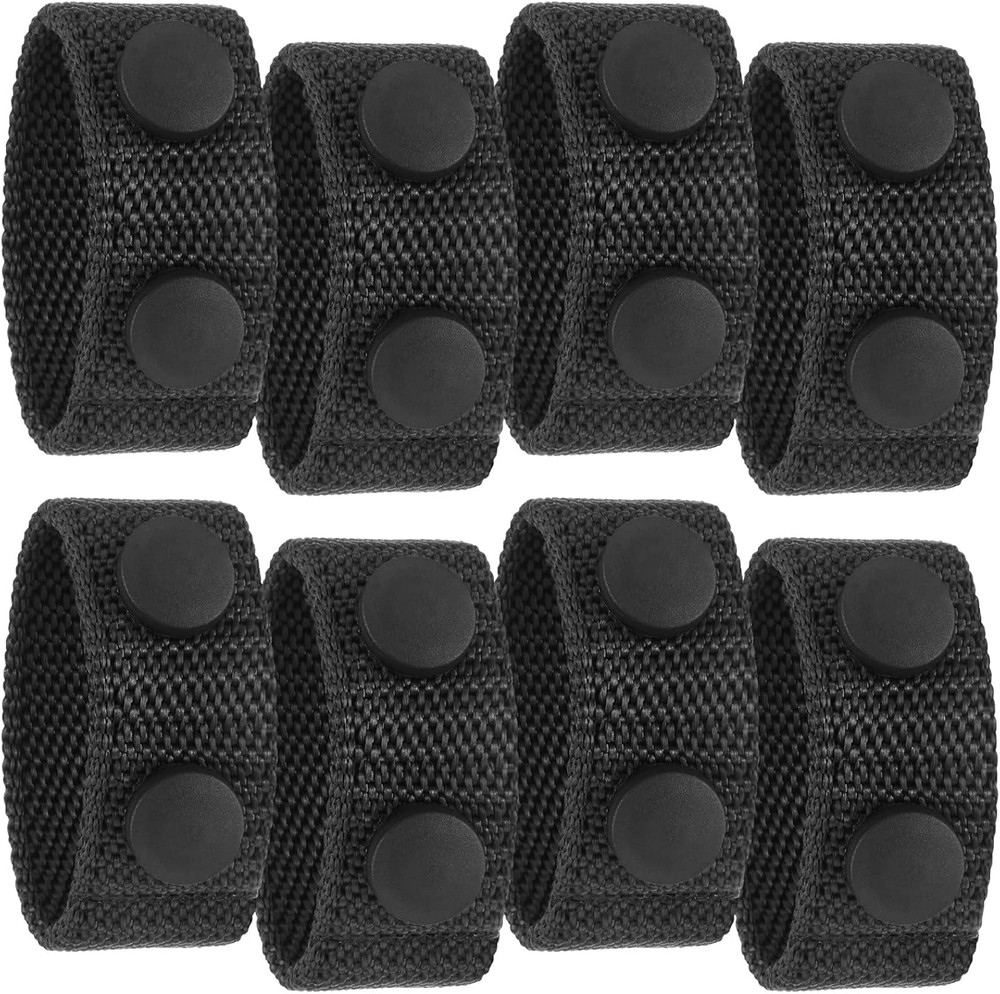8 Pcs Belt Keepers for Duty Belt 2-1/4 Wide with Double Snaps Nylon Tactical Loo