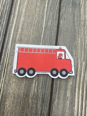 Vintage Shapes Etc Mini Notepad Firetruck Fireman 1991 3.5″