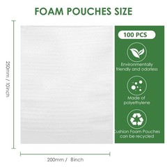 100 Pieces 8×10 inch Cushion Foam Pouches for Packing Dishes Foam Packing Pou…
