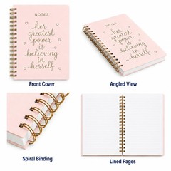 Spiral Notebook – 6×8 Inches Dayna Lee Collection Wirebound Hardcover Spiral …