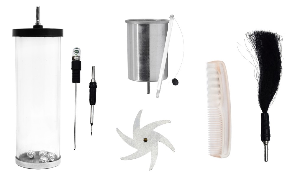 7pc Electrostatics Kit – For Van De Graaff & Wimshurst Machines – Eisco Labs