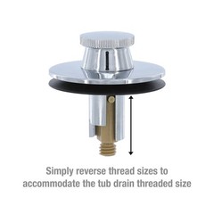 DANCO Lift and Turn Tub Bath Drain Stopper, Chrome (88599) No Size,