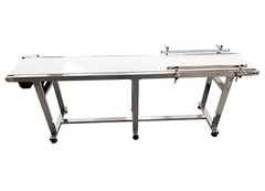 110V 82.7″*7.8″ Food Grade White PU Belt Conveyor Stainless Steel Body 120W