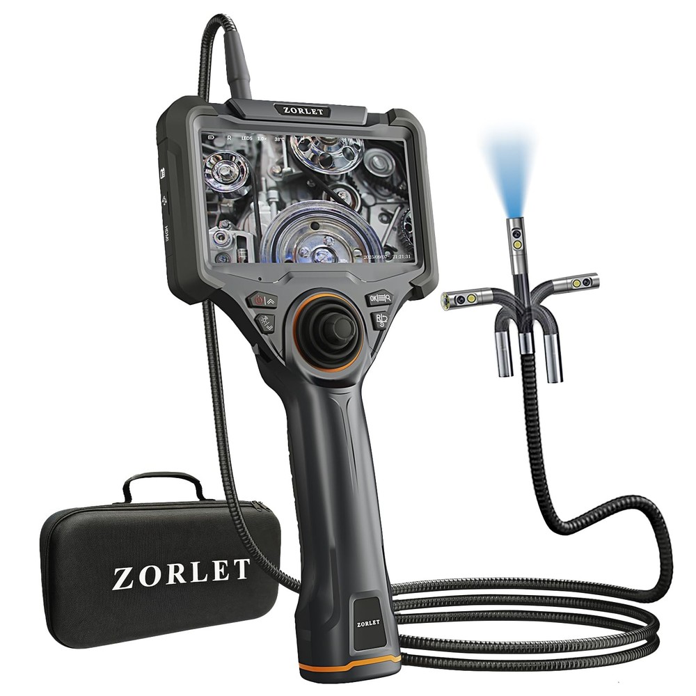 Borescope Inspection Camera 0.25in 5.0FT HD Monitor 360 Articulating ZORLET