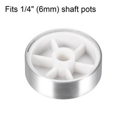2 x Potentiometer Knob Knurled Shaft Silver Tone Aluminum Rotary Knob 30x10mm