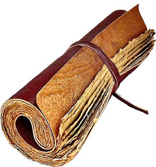 Leather Scroll Journal 100 Pages Vintage Style Unlined Deckle Edge Rustic Paper