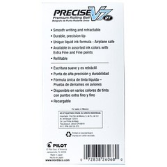 Pilot Precise V7 RT, 3 Pens With 4 Packs of Refills, Blue Ink, 0.7mm Fine Point