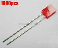 1000Pcs Red Led 2X5X7MM Rectangle Light Emitting Diode New Ic ee