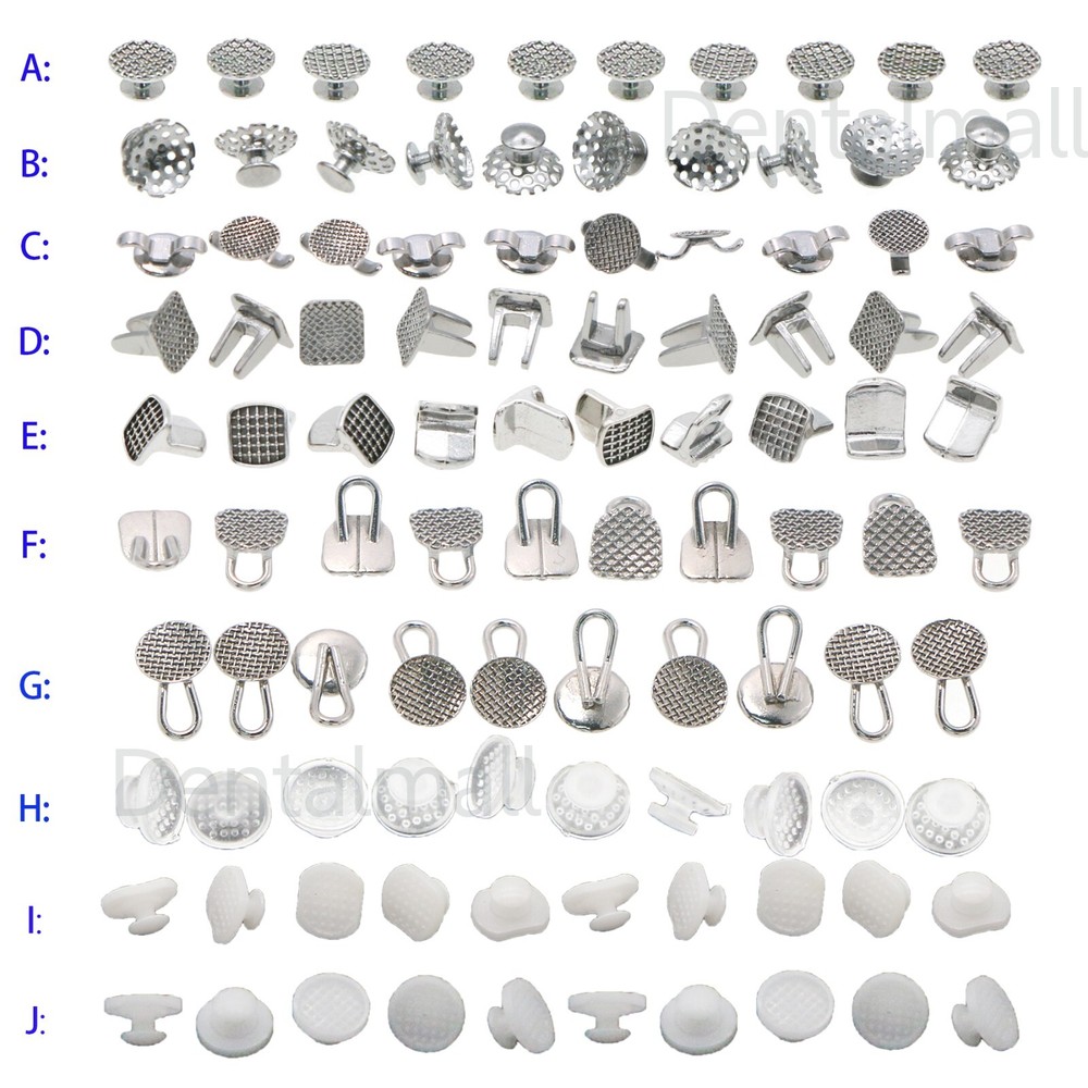 Dental Orthodontic Metal Ceramic Cleat Lingual Button Hinges Traction Hook Turbo