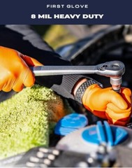 Orange Diamond Textured Nitrile Gloves Heavy Duty 1000 Count