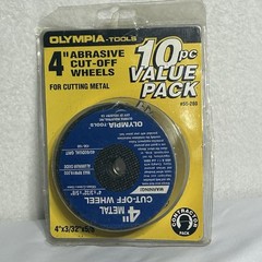 Olympia Tools 56-280 4″ Abrasive Cut Off Wheels for Cutting Metal 10pc Pack