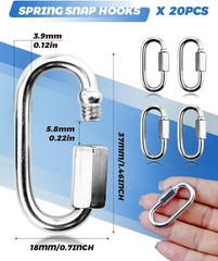 20 Pack Alloy M3.5 Chain Link, 1/8 Inch D Shape Locking Quick Chain Repair Links