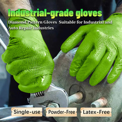 300 PCS Black Heavy Duty 8Mil Nitrile Gloves, Diamond Grip, Latex & Powder Free