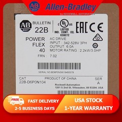 1PC New AB 22B-D6P0N104/A PowerFlex 40 2.2KW(3HP) AC Drive 22BD6P0N104 AB US RTS