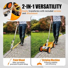 2 in 1 Detachable Parking Lot Striping Machine and Marking Paint Wand for Fas…